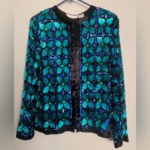 Laurence Kazar Vintage Beaded Sequined Blazer
